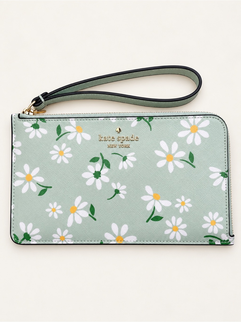 Kate Spade Lucy Scattered Daisy Medium Zip Wristlet NWT $139